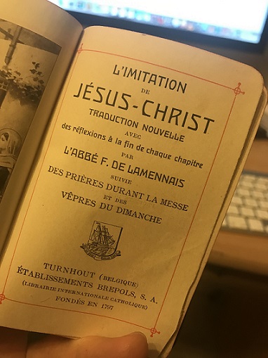Le livre 'l'imatation de Jésus-Christ