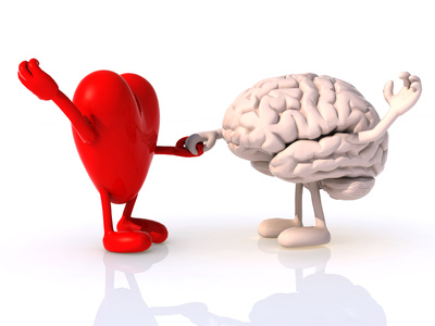 Une coeur et un cerveau en personnage
