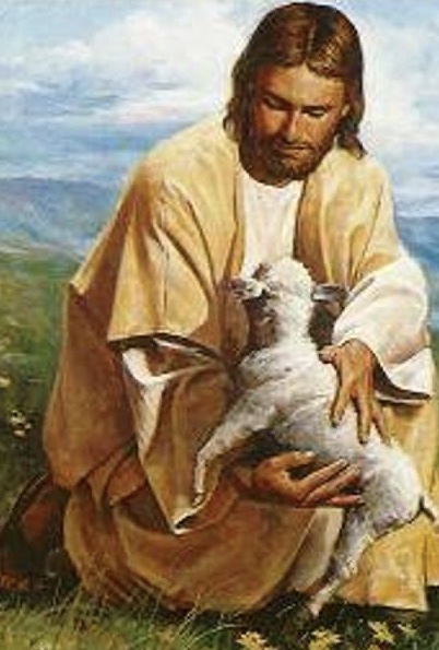 Jésus avec une brebis