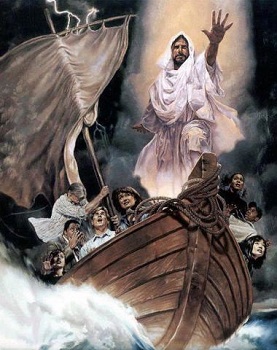 Jesus parlant au vent et à la mer déchaînée