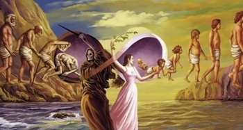 tableau représentant la vie ou la mort