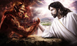 bras de fer entre Jésus et le diable